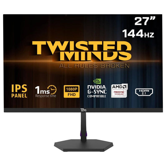 Twisted Minds ECO SERIES 27" Gaming Monitor – FHD IPS, 144Hz, 1ms, HDMI 2.1 &  DP 1.4 | TM27FHD144IPS