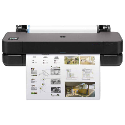 HP DesignJet T230 24" Inkjet Printer, Up to 5.5pl Ink Drop, 35 SPP Printed Speed, Up to 2400 x 1200 DPI Resolution, Sheet Feed, Roll Feed, Automatic Horizontal Cutter Output Handling, Black | 5HB07A