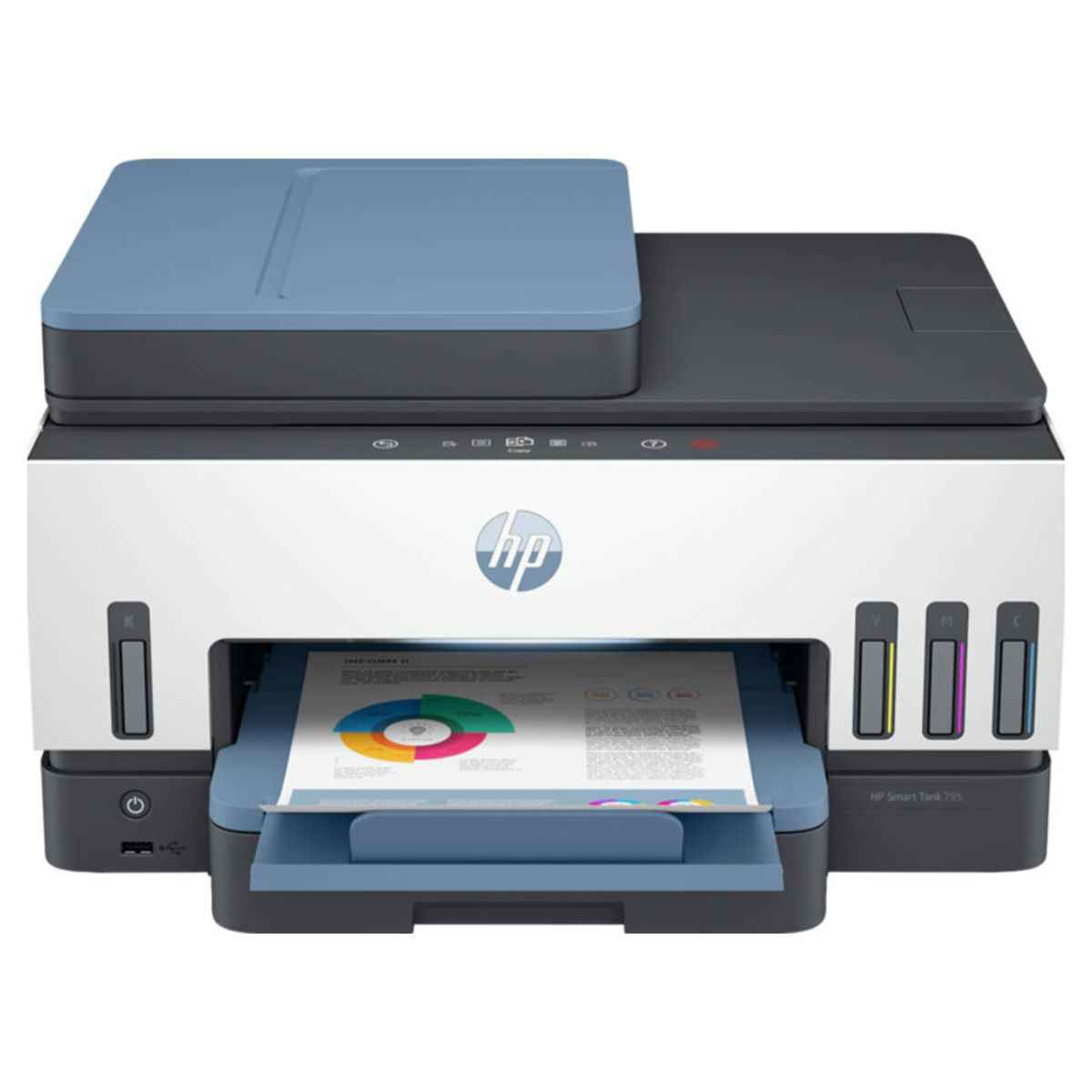 HP Smart Tank 795 All-in-One Printer, Print Copy Scan, Automatic Duplex Printing, Wireless Connectivity, ADF, Blue | 28B96A (Used)