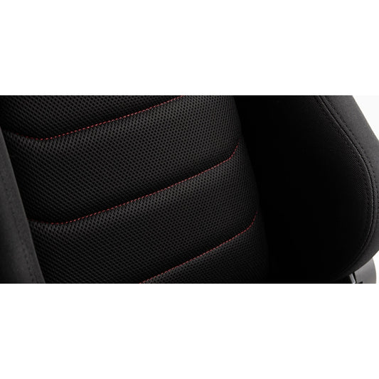 Next Level Racing ERS3 Elite Reclining Seat Fabric & SIMAERO Mesh Edition, Robust Double Seat Recliner Mechanism, Coupled with Durable Materials, Lumbar Support, Black | NLR-E052