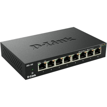 D-Link DGS-108 Unmanaged Switch – 8-Port Gigabit Ethernet, Plug & Play Network Expansion