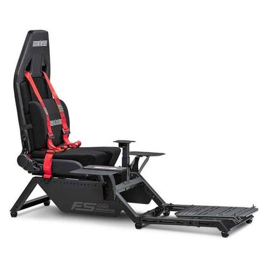 Next Level Racing Flight Simulator Cockpit, Dedicated Flight Cockpit, Compatible with Flight Electronics, Wide Range Adjustments, Keyboard & Mouse Support, Black/Red | NLR-S018
