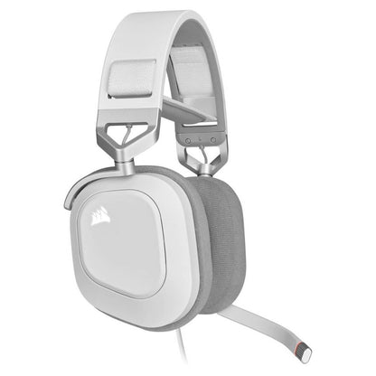 Corsair HS80 RGB USB Wired Gaming Headset | Dolby Audio 7.1 Surround Sound | 50mm Neodymium Drivers | RGB Lighting | Omni-Directional Microphone | White | CA-9011238-NA