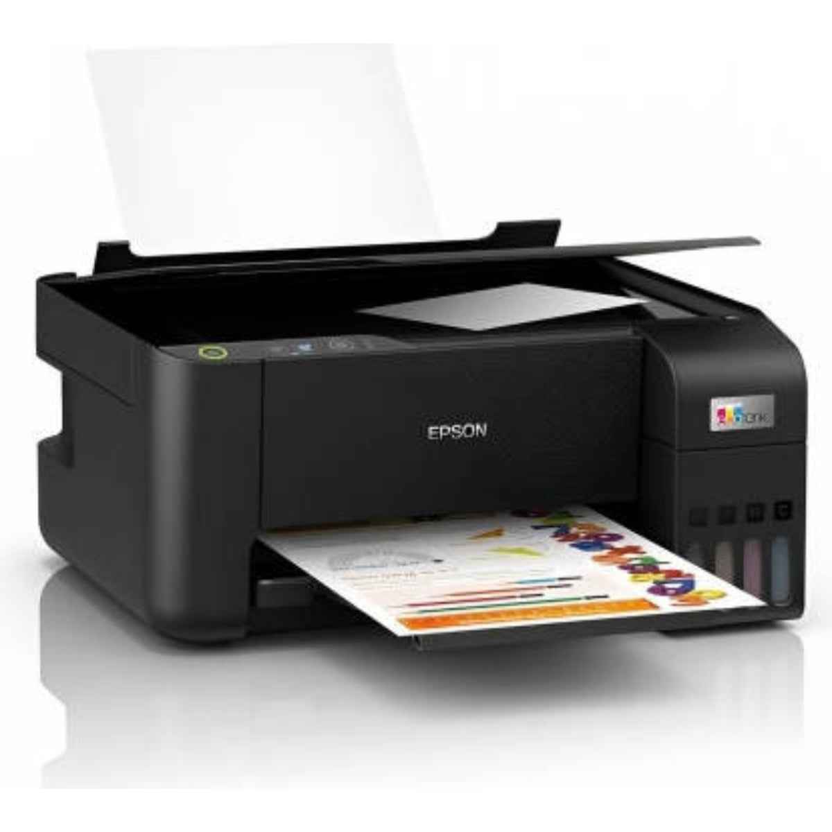 Epson EcoTank L3210 A4 All-in-One Ink Tank Printer, 5760 x 1440 dpi Resolution, Print/Scan/Copy, Up to 33.0 ppm Print Speed, 180 x 1 Nozzles, Spill Free, Error Free Refilling, USB, Black | C11CJ68405