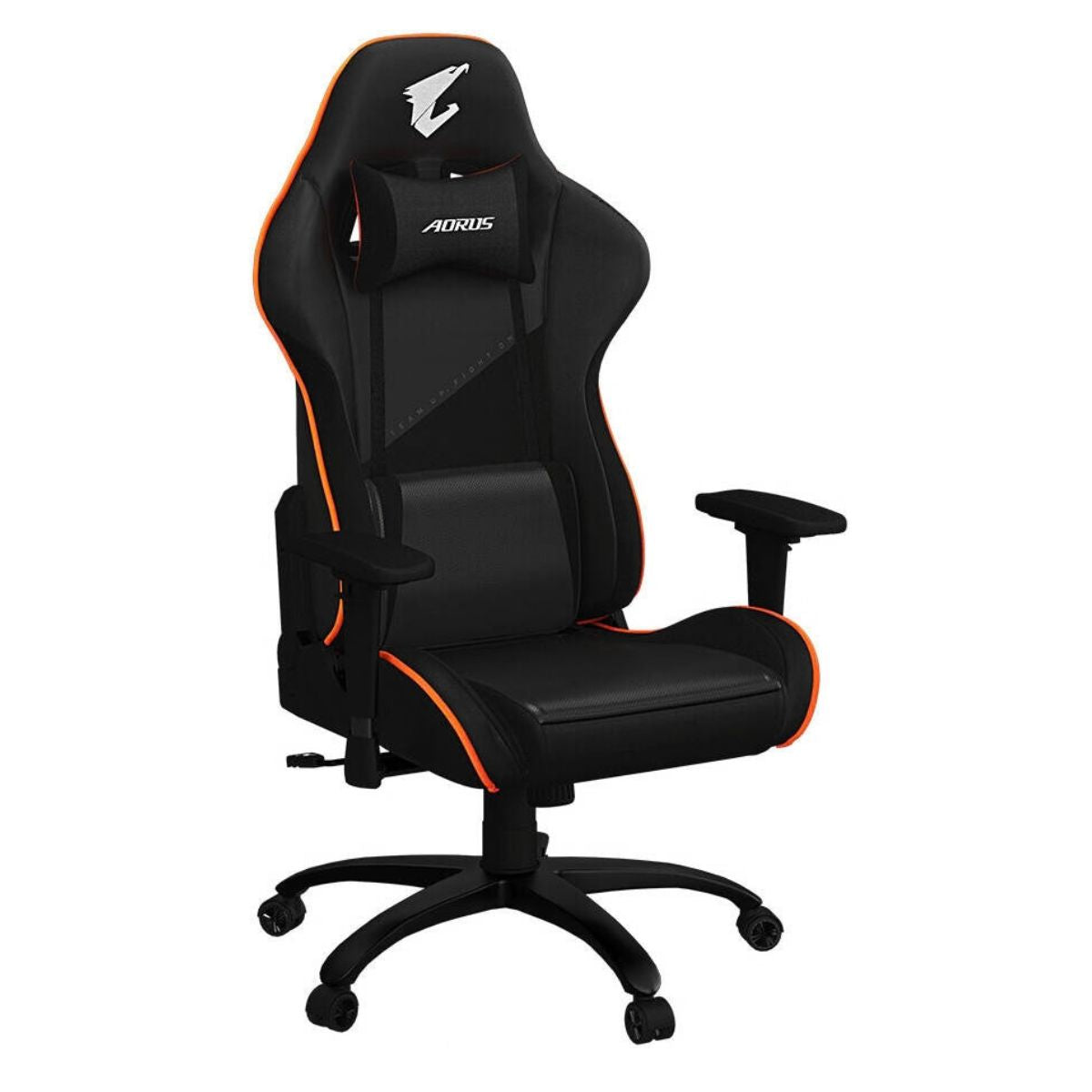 GIGABYTE AGC310 Gaming Chair | 2D Adjustable Armrest | High-Density Flexible Foam | All-Steel Frame & Base | 160° Recline | Class 4 Gas Lift | BIFMA Certified | Black &amp; Orange