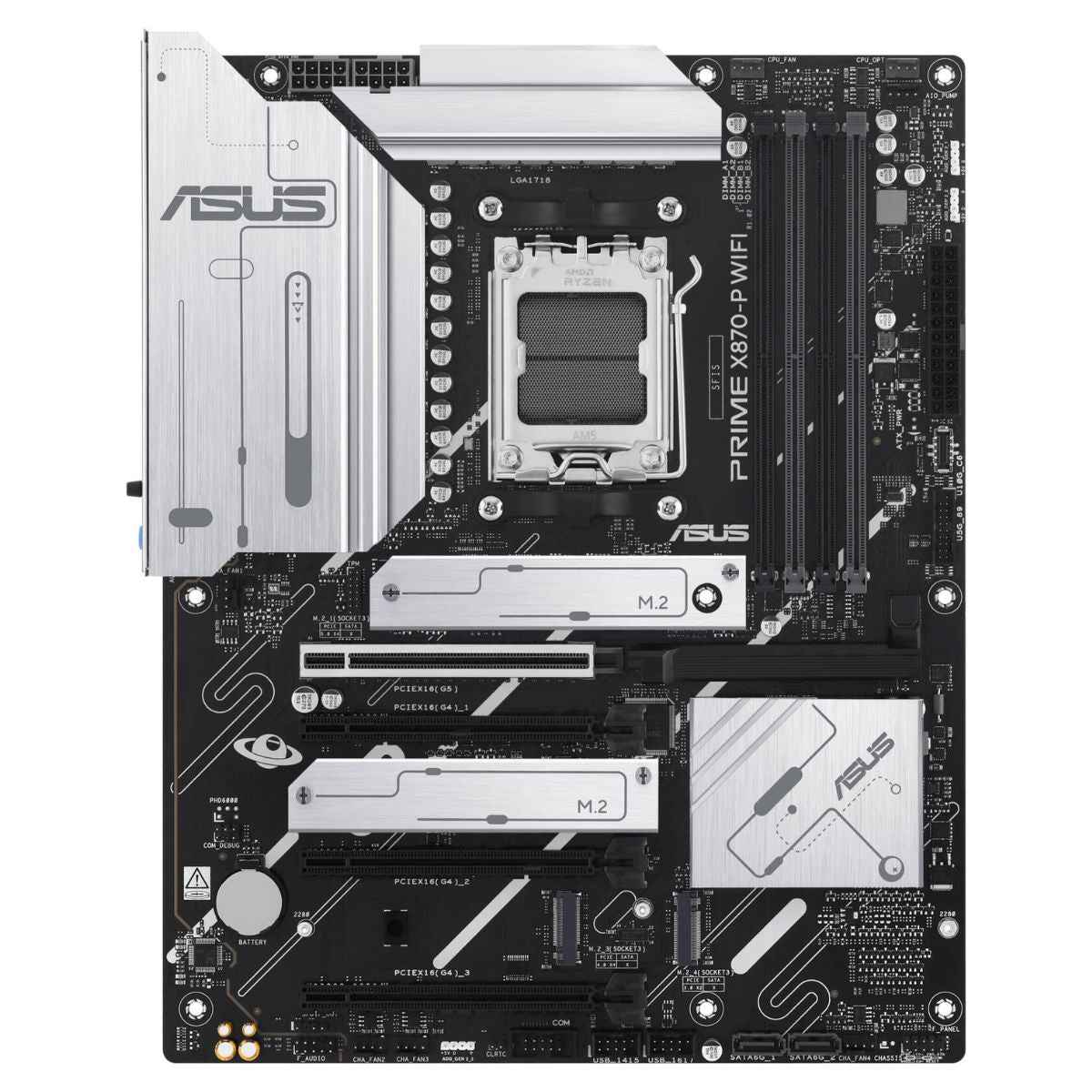 ASUS PRIME X870-P WIFI ATX Motherboard | AMD X870 Chipset | DDR5 Memory Support | PCIe 5.0 | WiFi &amp; Bluetooth 5.4 | 2.5Gb Ethernet | 4x M.2 Slots | HDMI | 90MB1IS0-M0EAY0