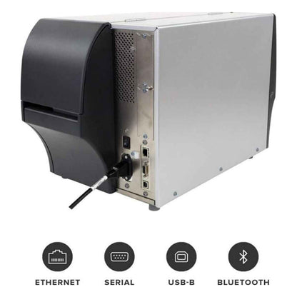Zebra ZT411 Heavy Duty Barcode Label Printer, 300dpi Print Resolution, 14.0 ips Print Speed, LCD Display, Thermal Transfer, 4.1" Print Width, USB, Ethernet, Bluetooth, Gray