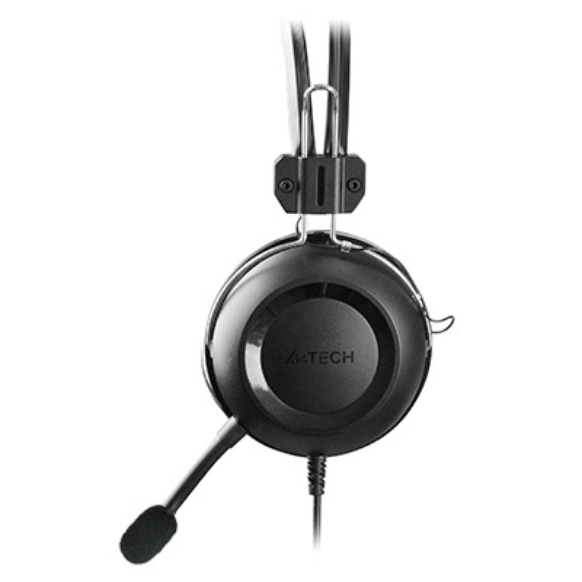 A4Tech HU-35 ComfortFit Stereo USB Headset – 40mm Driver, Noise Cancelling Mic, Volume Control, Black