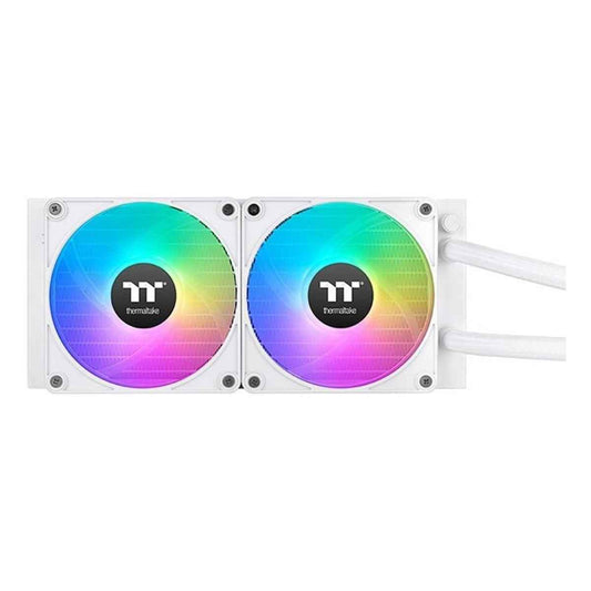 Thermaltake TH240 V2 Ultra EX ARGB Sync AIO Liquid Cooler – 240mm, 2×120mm PWM Fans, Mirror Waterblock LCD, Snow | CL-W425-PL12SW-A