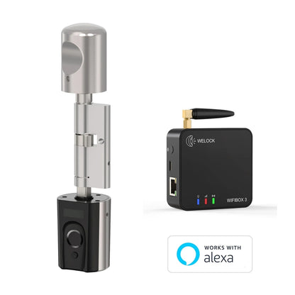 WELOCK Touch41 Biometric Fingerprint Smart Door Lock – Electronic Lock Cylinder, Wi-Fi App Control, RFID Card Access, Bluetooth, Keyless Entry | Touch41