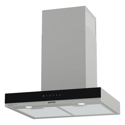 Gorenje WHT644EXGB Built-In Wall Cooker Hood, 60cm, 557m³/h Extraction Rate, T-Shape Design, LED Lighting, Stainless Steel&nbsp;