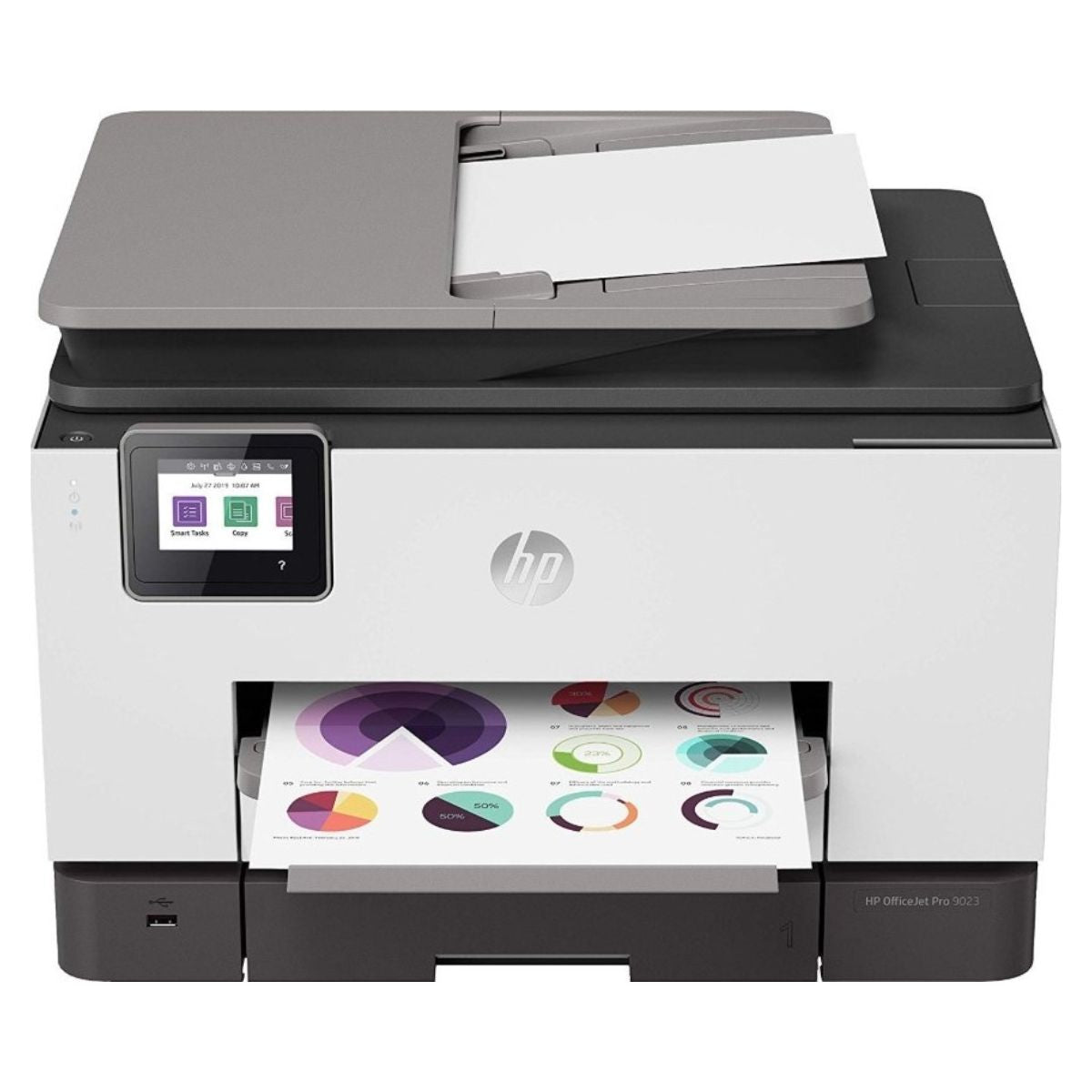 HP OfficeJet Pro 9023 All-in-One Printer, Print, Copy, Scan, Fax Functions, Print Speed Up to 24 ppm (Black) & 20 ppm (Color), Up to 1200 x 1200 Rendered DPI, 35 Sheets, Light Basalt | 1MR70B