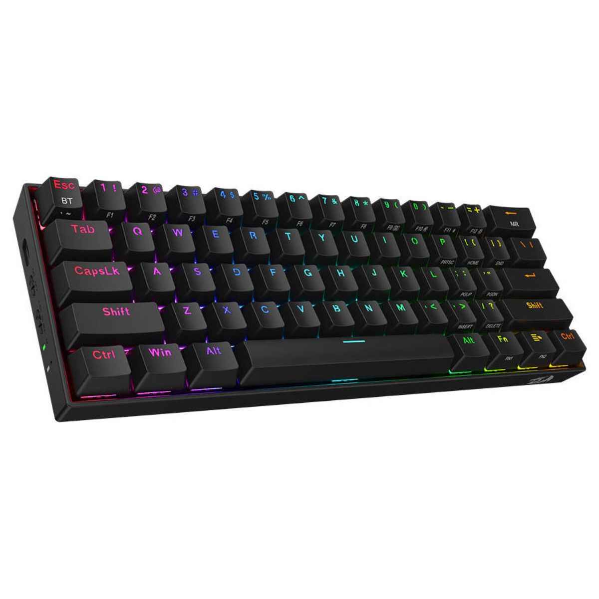 Redragon K530 Pro Draconic 60% Wireless RGB Mechanical Keyboard | Bluetooth 5.0 | Hot-Swappable Switches | Detachable USB Type-C | Red or Brown Switch Options | Black | K530RGB-PRO-RED / K530RGB-PRO-BROWN