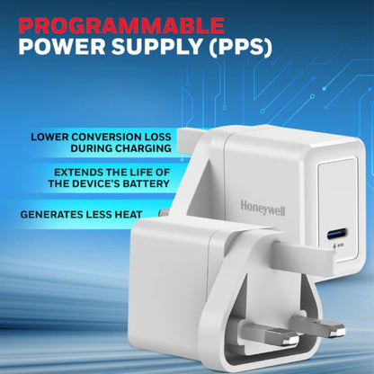 Honeywell Zest Charger PD20W, Type C Fast Wall Charger, Ultra-Fast Charging Compatible with iPhone, iPad, Samsung, Smartphones, Tablets, Power Banks, Smart Watch, White | HC000025/CHG/PD/WHT/20W/UK