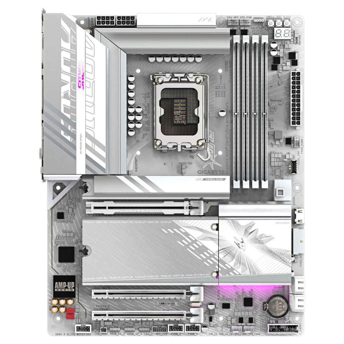 GIGABYTE Z890 Aorus Elite Wi-Fi 7 Ice LGA 1851 ATX Motherboard, Intel Z890 Chipset, 4x DDR5 DIMM Slot, Up to 256GB Max Memory, Wi-Fi7 & BT5.4, PCIe 5.0 x16, 4x M.2 Slot, White | Z890-A-ELITE-WF7-ICE