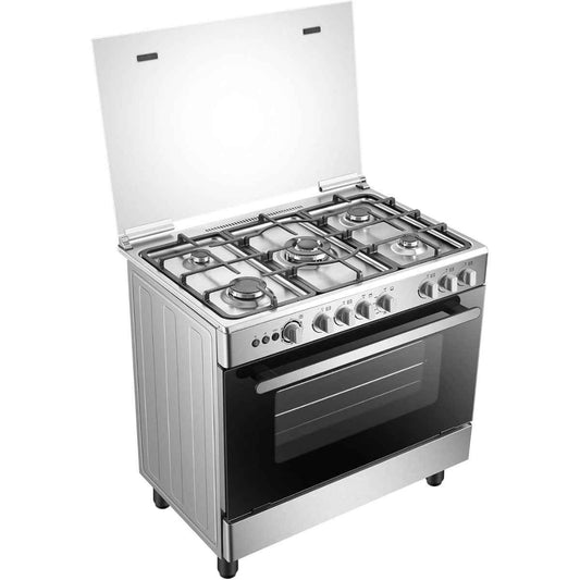 Hisense 90cm Freestanding Gas Cooker – HFG90335RX, 5 Burners & Large Oven
