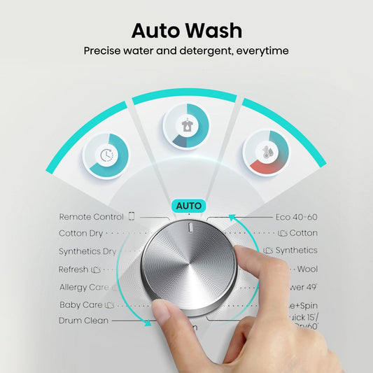 Hisense Fully Automatic Washer & Dryer WD3S1043BT 10/6kg with Invertor Motor,1400 RPM, Steam Refresh & Allergy Care Program, Drum Clean, Pause & Ad Function, Drum Clean, Titanium Grey