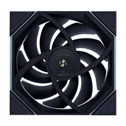 Lian-Li UNI FAN TL Wireless Reverse 140mm Case Fan – 1800 RPM, 103.9 CFM Airflow, Fluid Dynamic Bearing, 4-PIN PWM | Black / White