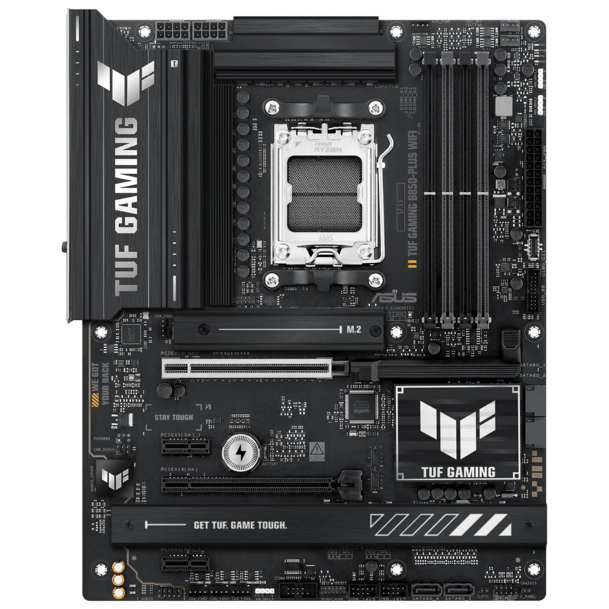 Asus TUF GAMING B850-Plus Wi-Fi AM5 ATX Motherboard, AMD B850 Chipset, 4x DIMM DDR5 Slots, Up to 192GB Max Memory, 1 x PCIe 5.0 x16 SafeSlot, 3 x M.2 Slots, WiFi & BT Connectivity | 90MB1J30-M0EAY0