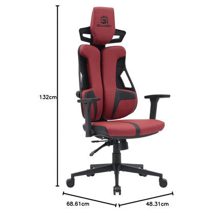GamerTek Galactic Guardian Red Edition Gaming Chair | High-Density Foam | Recline Function | Lumbar Support | Headrest Pillow | PU Leather | Up to 150kg
