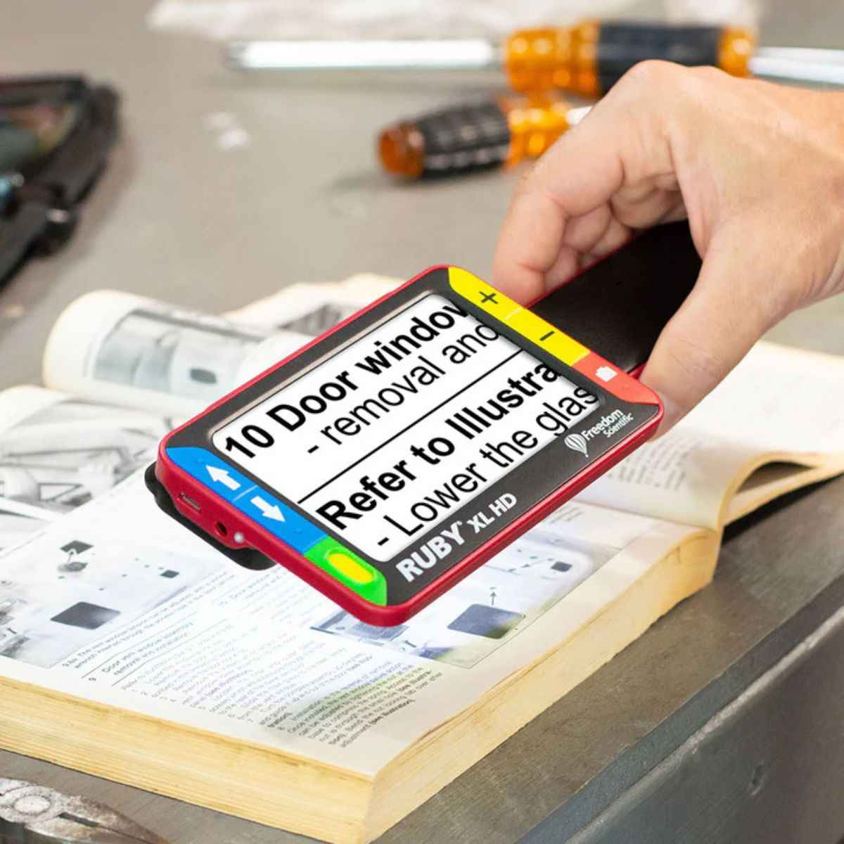 Ruby XL HD Magnifier Freedom Scientific RUBY XL HD Handheld 5'' Video Magnifier zoom from 2x to 14x - 5-inch LCD screen