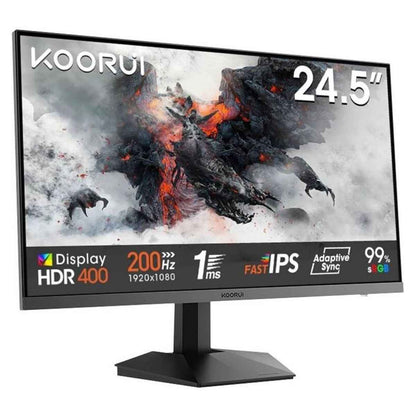 KOORUI G2511P 25'' Gaming Monitor – FHD IPS Display, 200Hz Refresh Rate, 1ms MPRT, Adaptive Sync