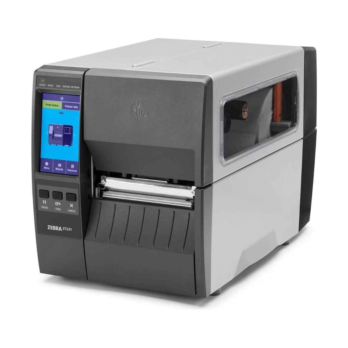 Zebra ZT231 Barcode Label Printer, Thermal Transfer, 203 dpi/8 Dots Per mm Resolution, Up to 12 ips Print Speed, USB, Serial, Ethernet, BTLE, USB Host, Gray