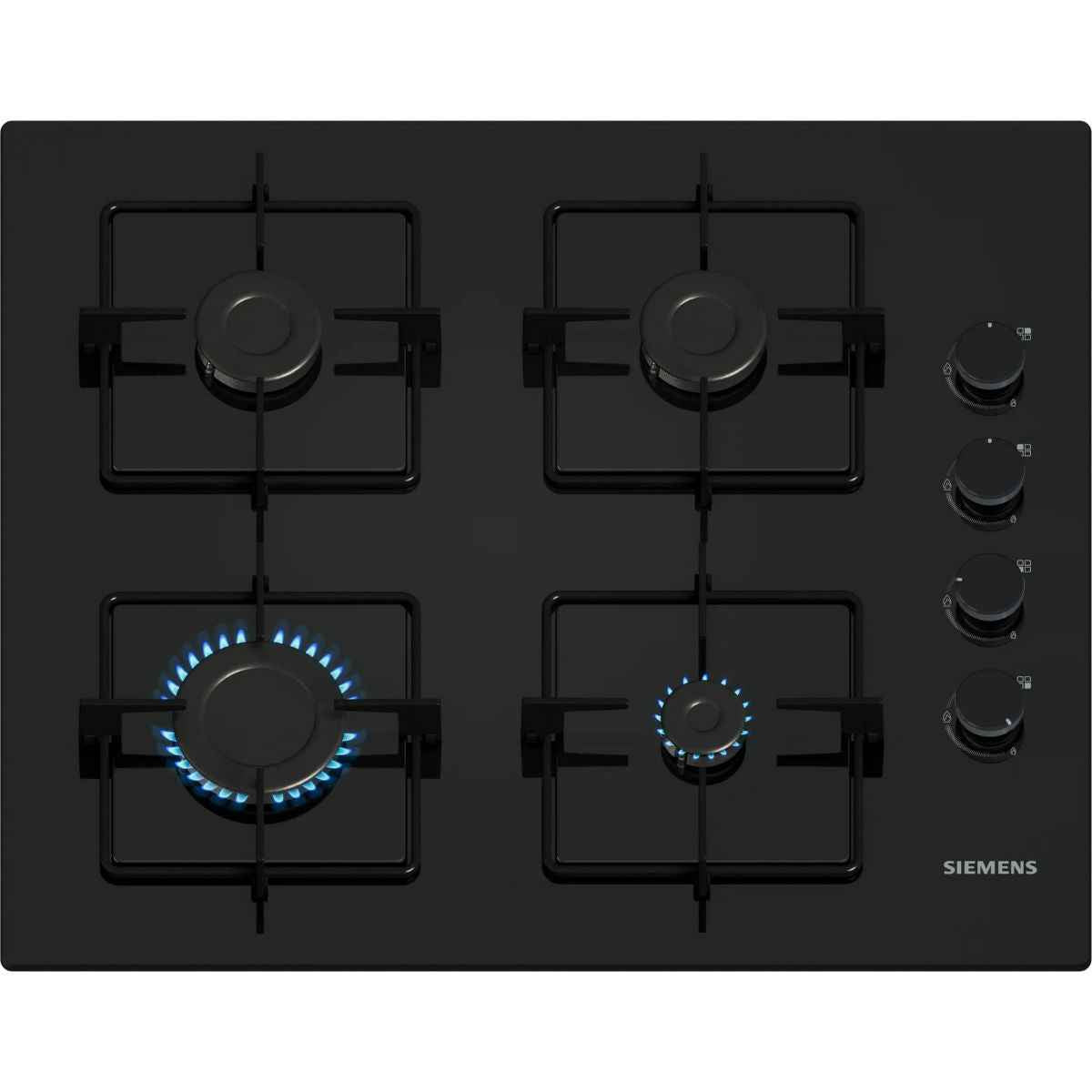 Siemens iQ300 60 cm Gas Hob with 4 Powerful Burners, German Engineering Hob, Espresso Cross Support, and Premium Steel Pan Supports, Model EO6C6PP30M