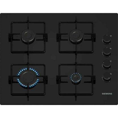 Siemens iQ300 60 cm Gas Hob with 4 Powerful Burners, German Engineering Hob, Espresso Cross Support, and Premium Steel Pan Supports, Model EO6C6PP30M