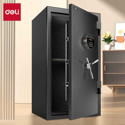 Deli T602 Fireproof Safe, Digital Security Safe Box for Home & Office, Heavy-Duty 1-Hour Fireproof Steel Safe 68kg (80x45x40cm) Dark Grey