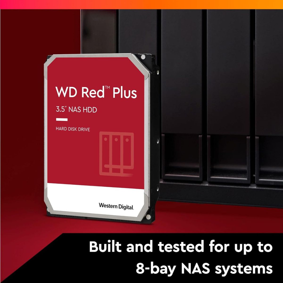 WD Red Plus Internal NAS Hard Drive – 2TB to 12TB, 3.5" SATA, Optimized for NAS Systems
