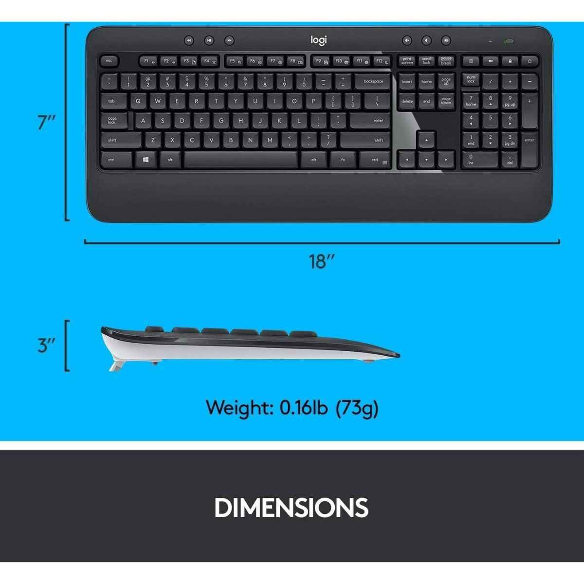 Logitech MK540 Advanced Wireless Keyboard and Mouse Combo English-Arabic | 920-008693 / 920-008685