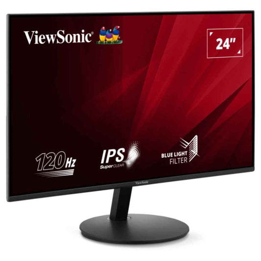 ViewSonic Monitor 24" IPS Display, FHD Resolution, 120Hz Refresh Rate, 5ms (GtG) Response Time, 16.7m Color Display, Anti-Glare, Hard Coating (3H) Surface, Black