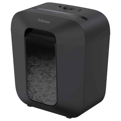 Fellowes Powershred LX25 Cross-Cut Shredder, 11.5L Bin Capacity, Shred Up to 6 Sheets, 4x37mm Cross-Cut Size, Advanced Safety Lock Technology, Black | LX25
