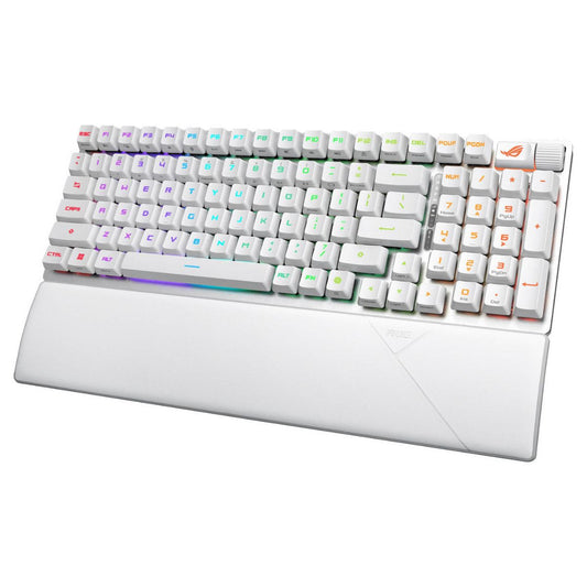 Asus ROG Strix Scope II 96 RX Wireless Mechanical Keyboard, RX Optical Switch, Sound-Dampening Foam, ABS Keycaps, Tri-Mode Connectivity, English - Arabic Layout, White | 90MP03S2-BKCA10