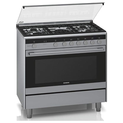 Siemens iQ100 Range Cooker 112L – Silver Drawer type-Broiler & Storage | HG73G8357M
