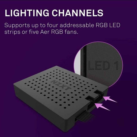 NZXT RGB & Fan Controller – Dual RGB Channels, 3 Fan Channels, CAM V4 Software, Magnetic Mount (Black)