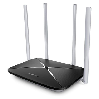 MERCUSYS AC12 AC1200 Dual-Band Wi-Fi 5 Router | 1200 Mbps | 4× 5 dBi Antennas | Guest Network | Black