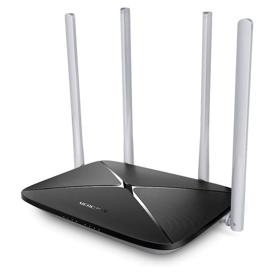 MERCUSYS AC12 AC1200 Dual-Band Wi-Fi 5 Router | 1200 Mbps | 4× 5 dBi Antennas | Guest Network | Black