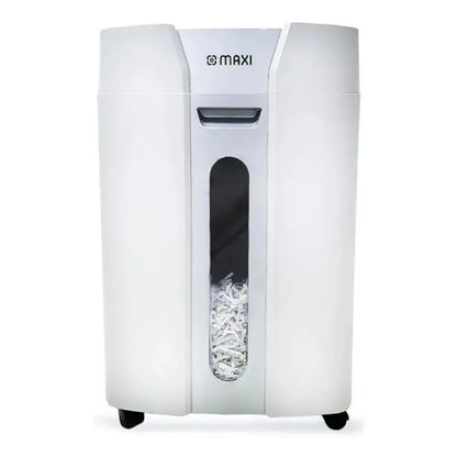 Maxi Cross Cut Shredder MX-DM150C – High Security Cross-Cut, 15-Sheet Capacity, 3.9×38mm Shred Size, 26L Bin, P-4 Security Level, Black/White