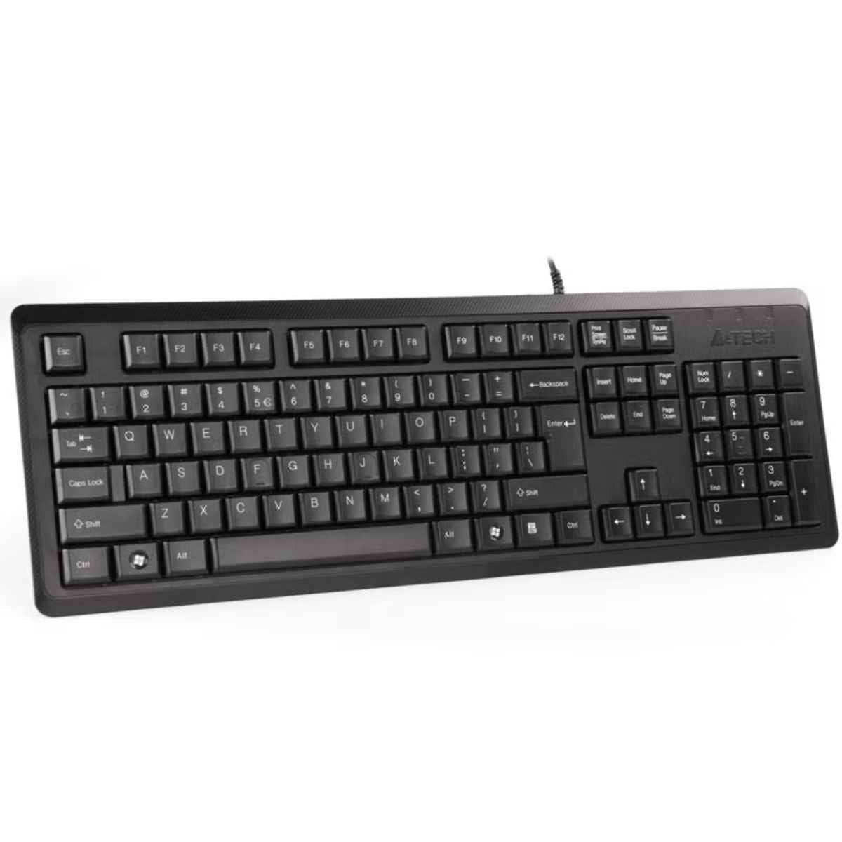 A4Tech KR-92 Wired Keyboard – Natural_A Layout, Drain Holes Design, FN Hotkeys (Black)