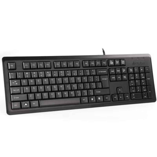 A4Tech KR-92 Wired Keyboard – Natural_A Layout, Drain Holes Design, FN Hotkeys (Black)