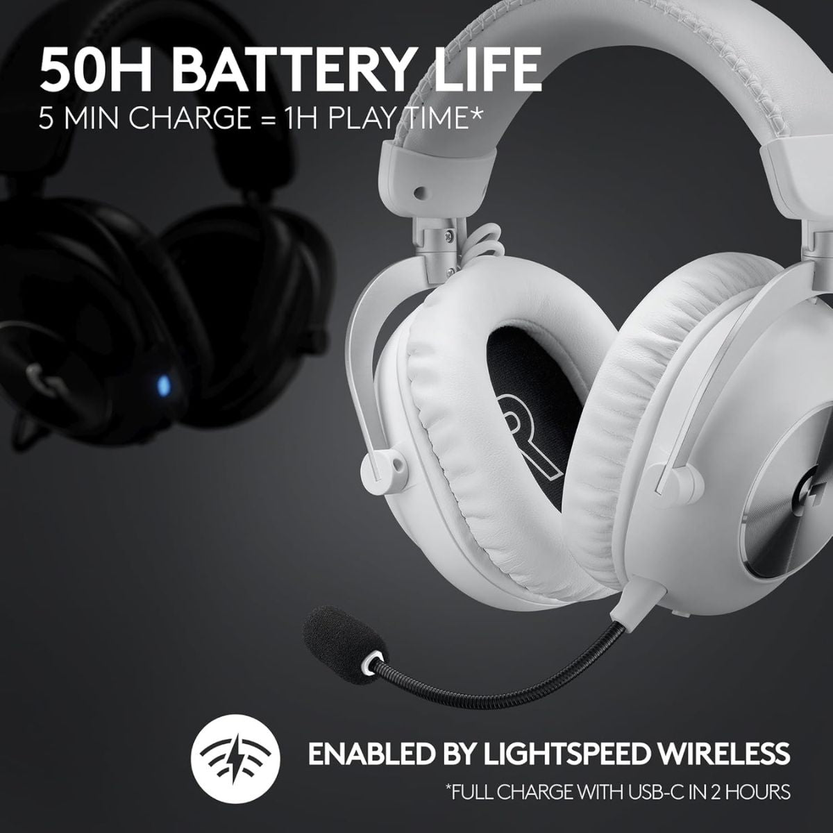 Logitech G PRO X 2 LIGHTSPEED Wireless Gaming Headset – 50mm Graphene Drivers, DTS:X 7.1, Bluetooth/USB/3.5mm