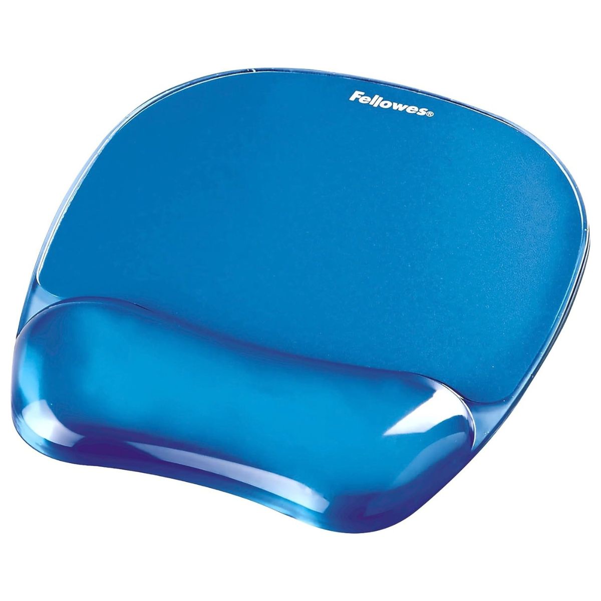 Fellowes Crystals Gel Mouse Pad with Wrist Support | Ergonomic Gel Wrist Rest | Non-Skid Base | Optical & Laser Mouse Compatible | Blue | 91141
