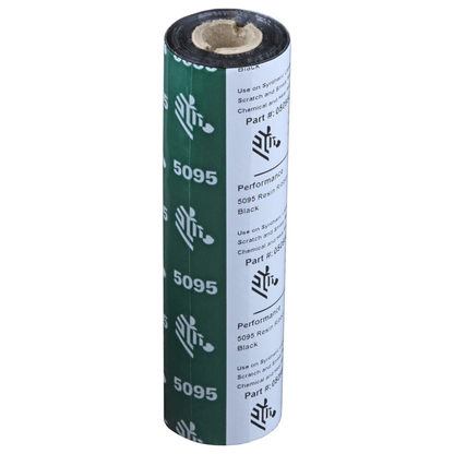 Zebra 5095 High-Performance Resin Thermal Transfer Ribbon – Durable, Chemical & Temperature Resistance, Black Print