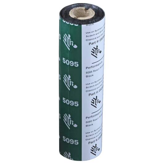Zebra 5095 High-Performance Resin Thermal Transfer Ribbon – Durable, Chemical & Temperature Resistance, Black Print