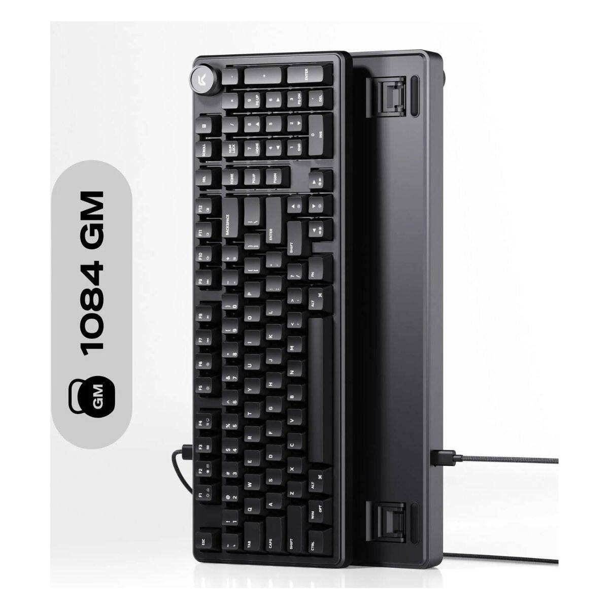 Cybeart Akula 99 Lite Mechanical Gaming Keyboard | 99% Compact Full-Size Layout | Hot-Swappable Linear Switches | RGB Backlit | USB-C Wired | Media Knob | Black | KB-AKULA99LITE-CYB01