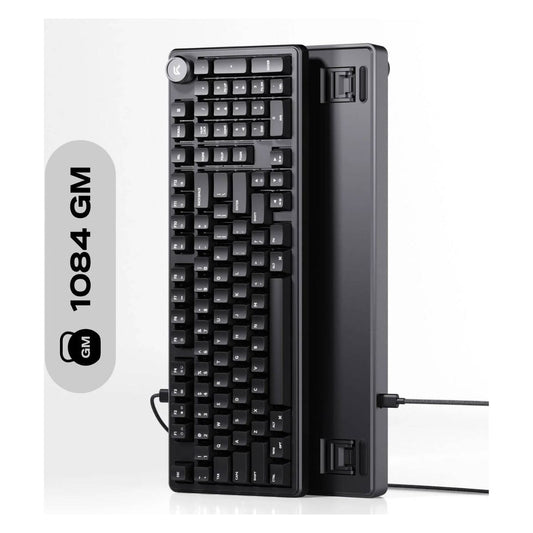 Cybeart Akula 99 Lite Mechanical Gaming Keyboard | 99% Compact Full-Size Layout | Hot-Swappable Linear Switches | RGB Backlit | USB-C Wired | Media Knob | Black | KB-AKULA99LITE-CYB01