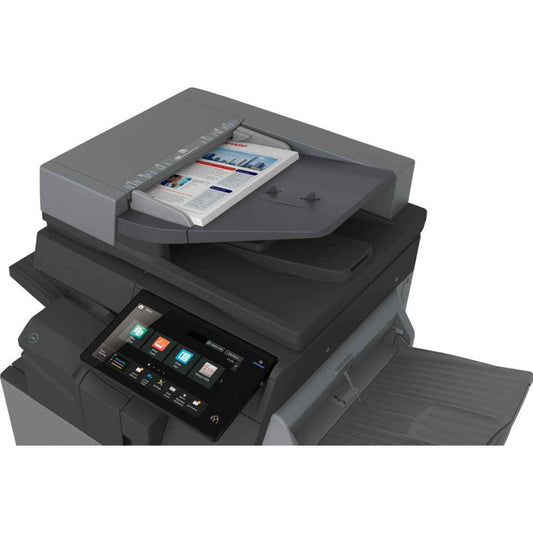 SHARP BP-50C26 MFP Color Laser Printer, 26 ppm Print Speed, Std 650 Max 6300 Sheets Paper Capacity, 128GB SSD, 1200 DPI, 10.1" Touch Display, Wireless LAN, Smart Scanning, Gray | BP-50C26