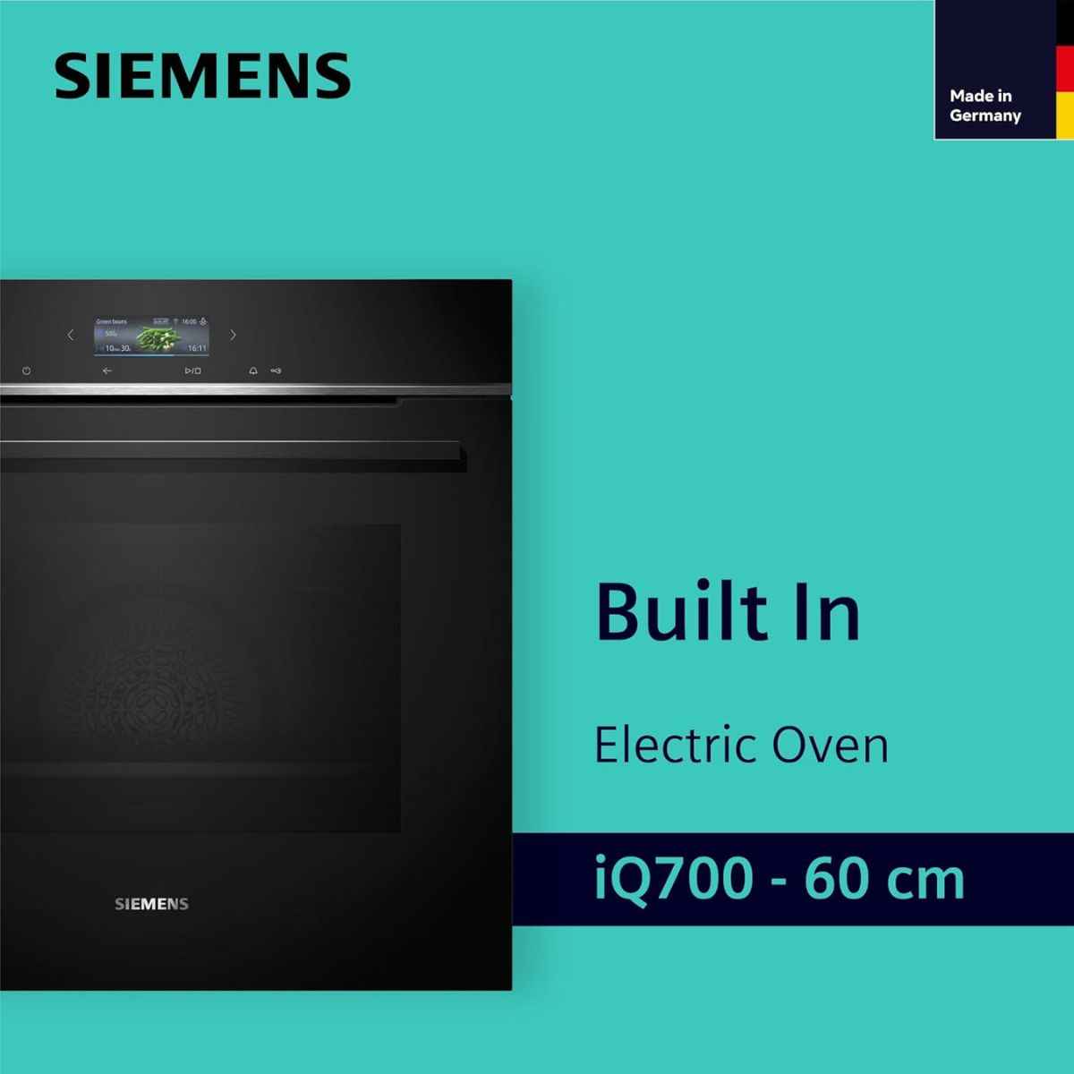 Siemens HB732G1B1M iQ700 Built-In Electric Oven – 71L, 60cm, TFT Touch Display, Home Connect, Black